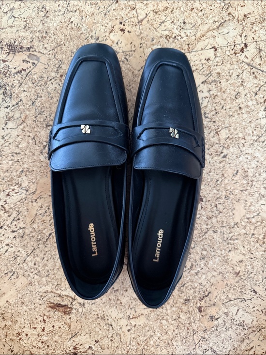 Larroude Shoes - Larroude Black Leather Loafers
